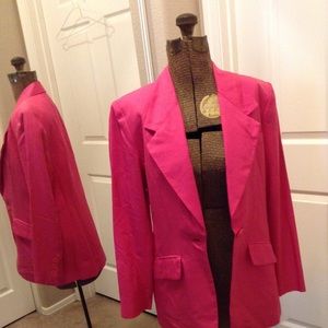 Fuschia Silk Blazer